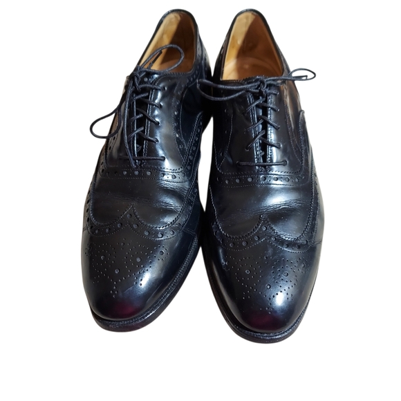 Johnston & Murphy Black Leather Aristocraft Vintage wingtip oxford dress shoes main image 13